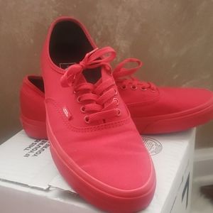 Red low top Vans